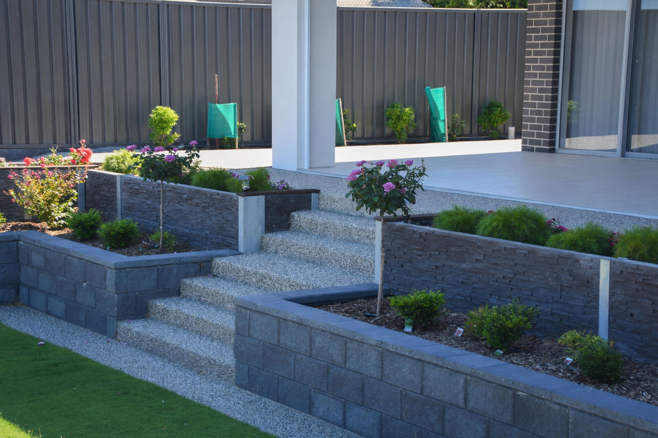 Concrete retaining walls